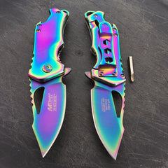 MTech Ballistic Rainbow Small Pocket Knife w/ Bottle Opener!