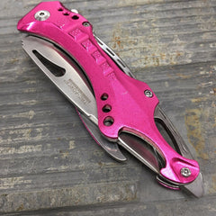 Tac Force Spring Assisted Pink Gentlemen Tactical Rescue Pocket Hunting Knife