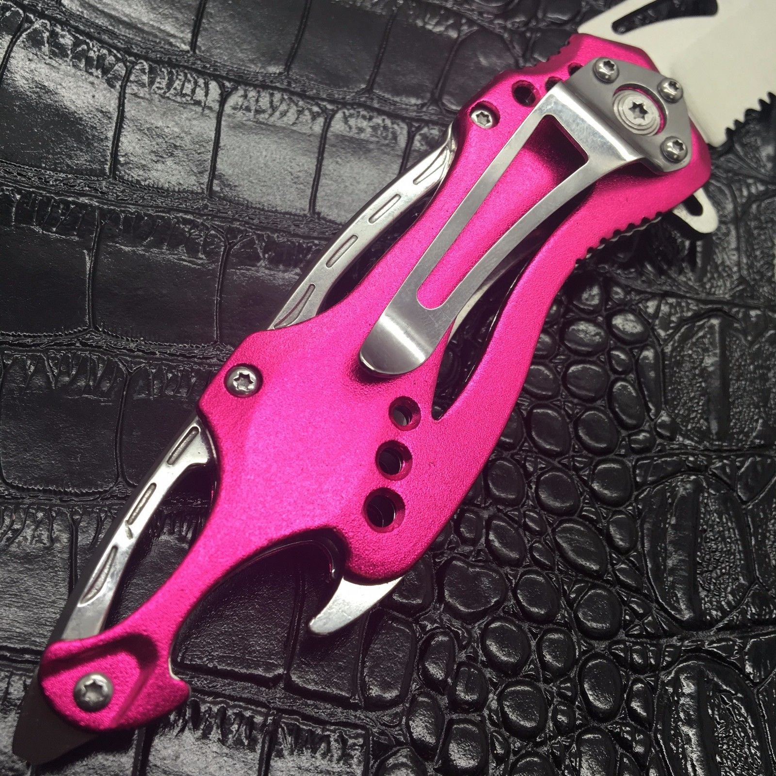 TAC FORCE Assisted Open Folding  Pocket Camping Rescue Blade Pink Knife