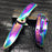 Tac Force Assisted Open Rainbow Ti-Coating Small Hunting Camping Pocket Knife