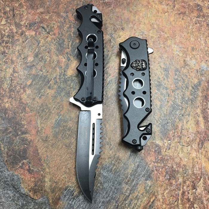 Tac Force Black Skull Head Handle Pocket Hunting Tactical hunting Handy Knife