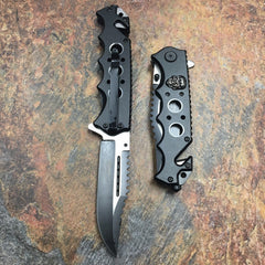 Tac Force Black Skull Head Handle Pocket Hunting Tactical hunting Handy Knife