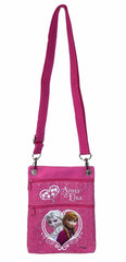 Disney Frozen Pink Elsa Anna Wallet Camera Pouch Bag Purse Shoulder Strap 7.5"
