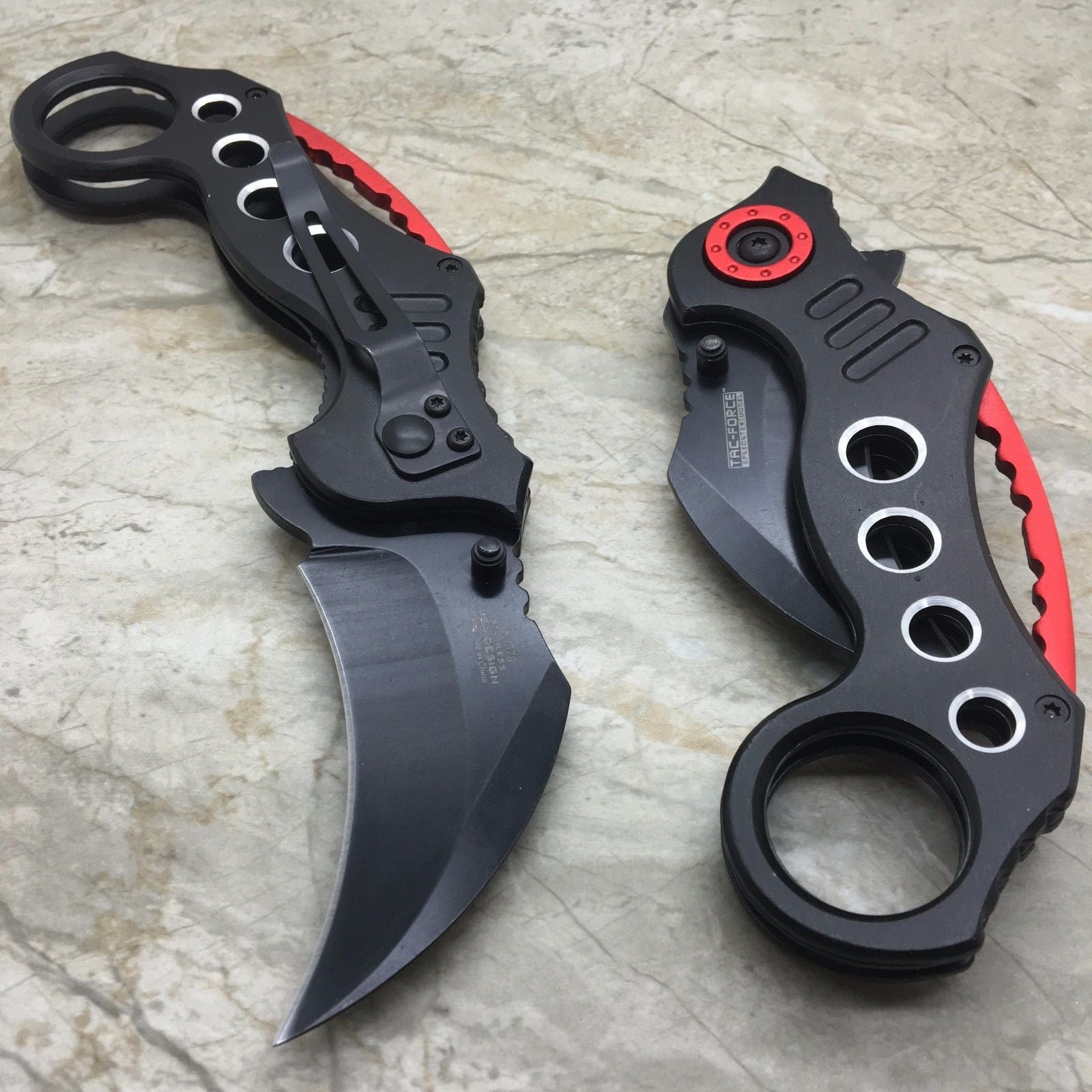 TAC FORCE Spring Assisted KARAMBIT STYLE Tactical Pocket Knife w/ Black Blade