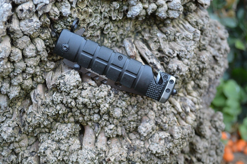 Tac Force Spring Assisted Open Black Bayonet Style Tactical Rescue Pocket Knife
