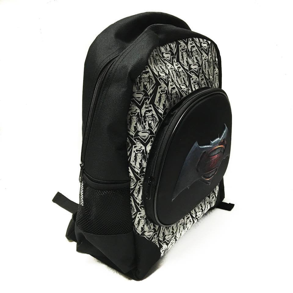 DC Comis Batman vs Superman 16" Large Black Backpack School Book Bag