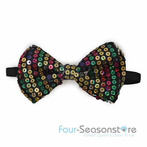 Rainbow Glitter Bow Tie