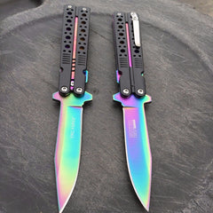 Tac Force Spring Assisted Rainbow Blade Folding Aluminum Handle Pocket Knife