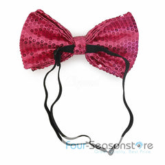 Pink Glitter Bow Tie