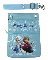 Disney Frozen Blue Elsa Anna Wallet Camera Pouch Bag Purse Shoulder Strap 7.5"
