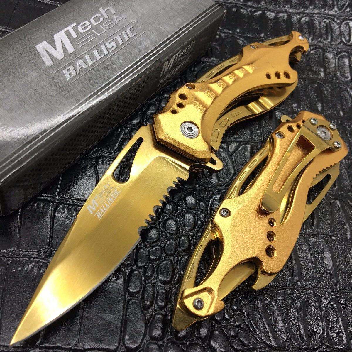 GOLD TITTANIUM COATED POCKET KNIFE W/CAN OPENER – Bama Paracord & More