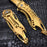 M-Tech Spring Assisted ALL GOLD TI-Coated Aluminum Tactical Rescue Pocket Knife!