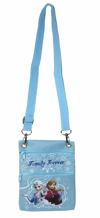 Disney Frozen Blue Elsa Anna Wallet Camera Pouch Bag Purse Shoulder Strap 7.5"