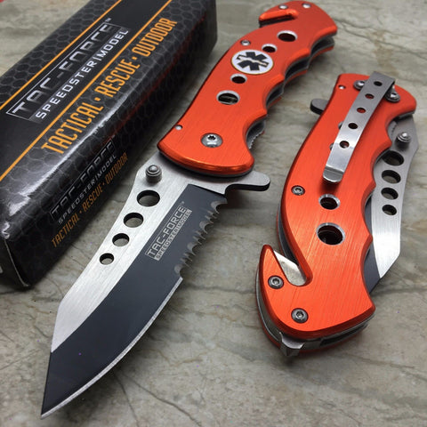 Tac Force Orange Emergency EMT EMS Rescue Handy Medical Pocket Knife
