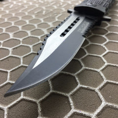 TAC FORCE Black Spring Assisted Open Sawback Bowie Tactical Pocket Knife!