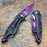 M-Tech Spring Assisted Purple Blade TI-Coated Aluminum Tactical Pocket Knife!