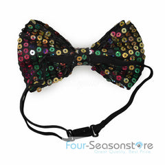 Rainbow Glitter Bow Tie