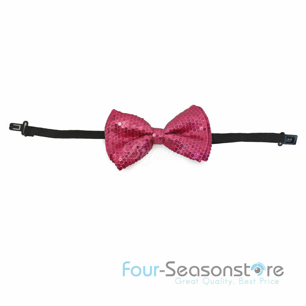 Pink Glitter Bow Tie