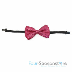 Pink Glitter Bow Tie