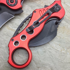 TAC FORCE Red Spring Assisted KARAMBIT STYLE Tactical Pocket Knife