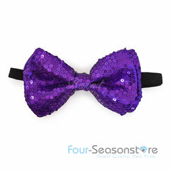 Purple Glitter Bow Tie