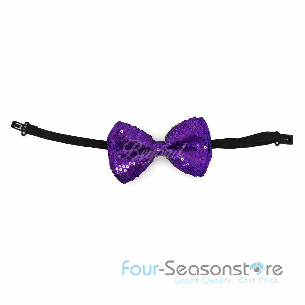 Purple Glitter Bow Tie