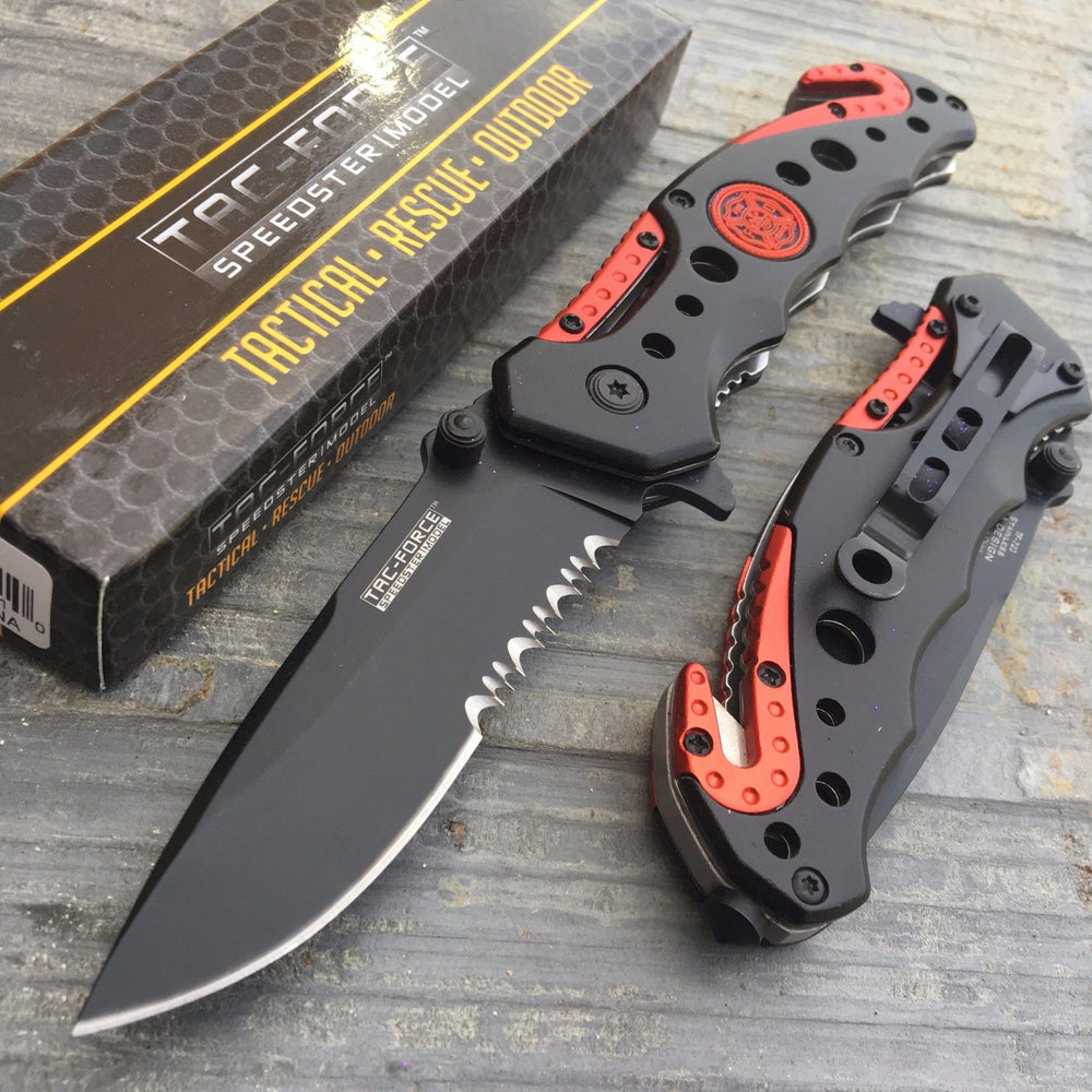 Tac Force Emergency Rescue Fire Fighter  Handy Pocket Outdoor Tactical Knife