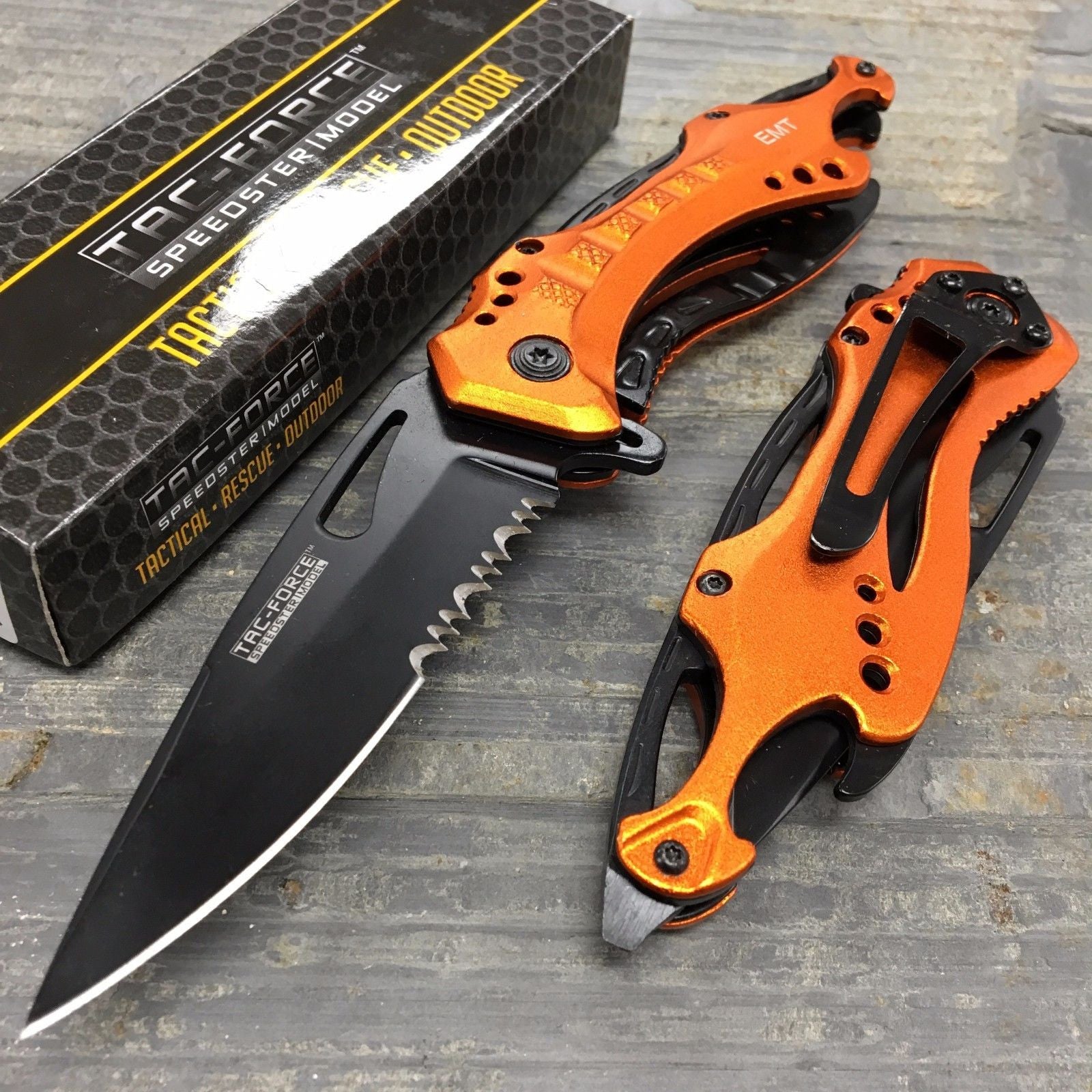 Tac Force Spring Assisted EMT EMS Emergency Rescue Pocket Knife w/ Bottle Opener