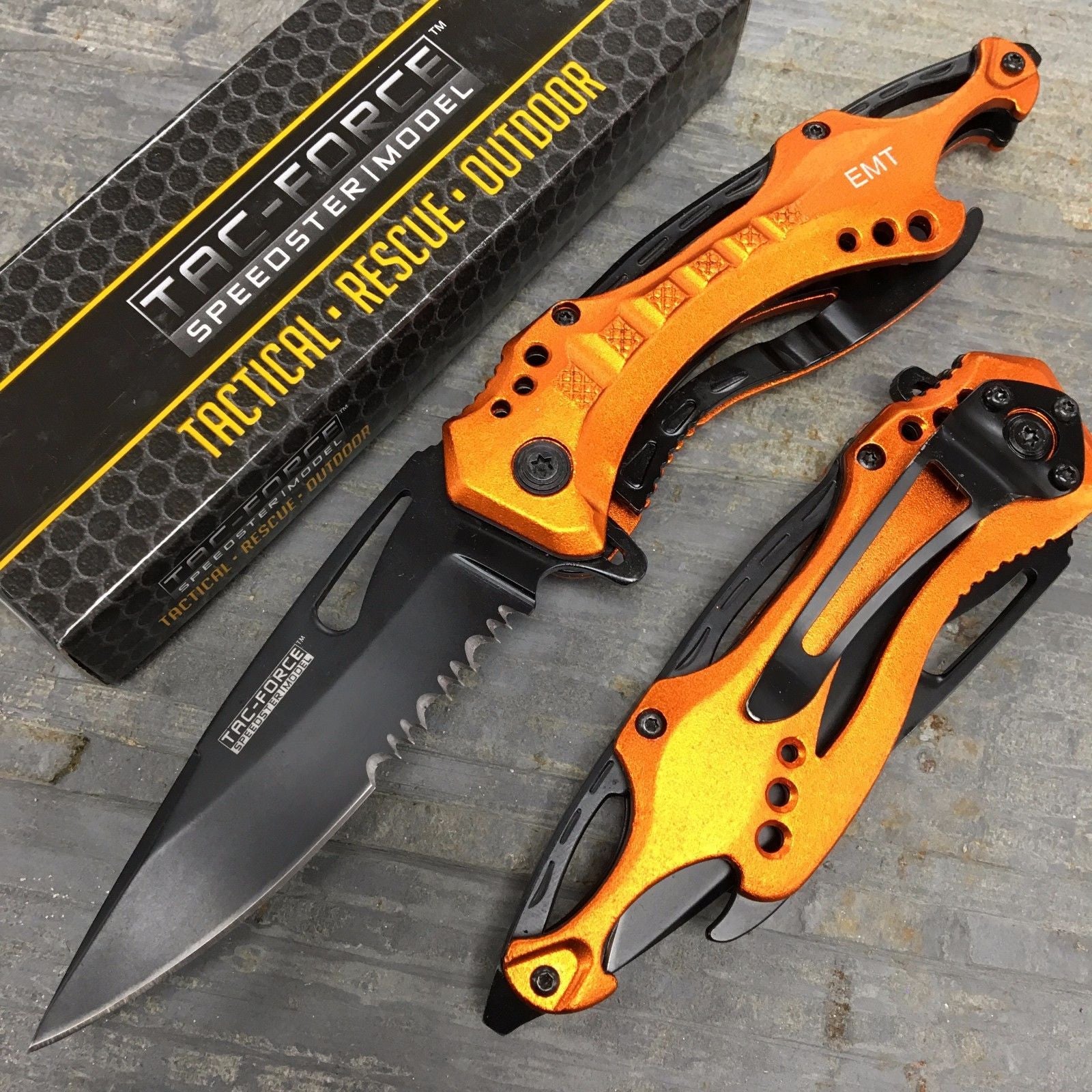 Tac Force Spring Assisted EMT EMS Emergency Rescue Pocket Knife w/ Bottle Opener