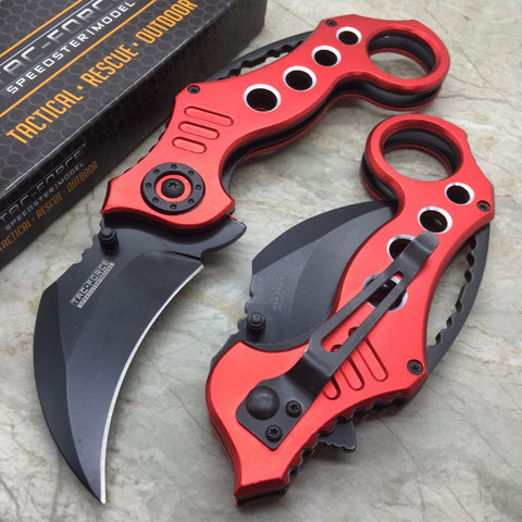 TAC FORCE Red Spring Assisted KARAMBIT STYLE Tactical Pocket Knife