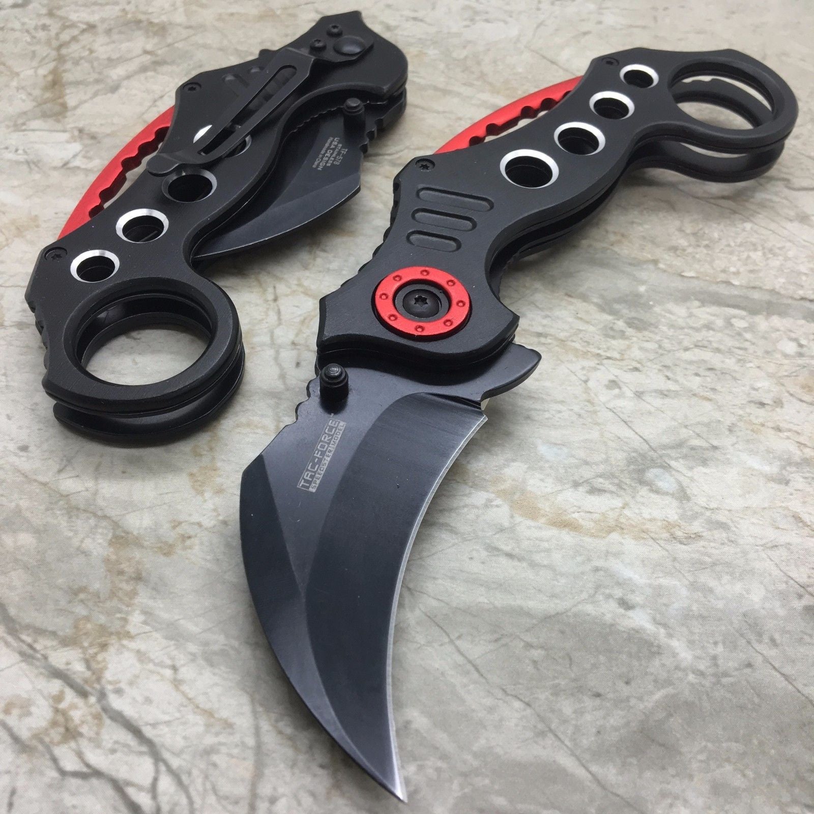 TAC FORCE Spring Assisted KARAMBIT STYLE Tactical Pocket Knife w/ Black Blade
