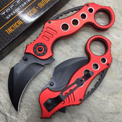 TAC FORCE Red Spring Assisted KARAMBIT STYLE Tactical Pocket Knife