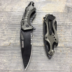 Tac Force Assisted Open Gray Beer Opener Tatical Outdoor Hunting Pocket Knife