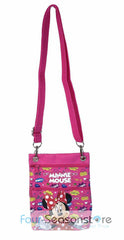 Disney Dark Pink Minnie Mouse Wallet Camera Pouch Bag Purse Shoulder Strap 7.5"
