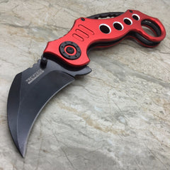 TAC FORCE Red Spring Assisted KARAMBIT STYLE Tactical Pocket Knife