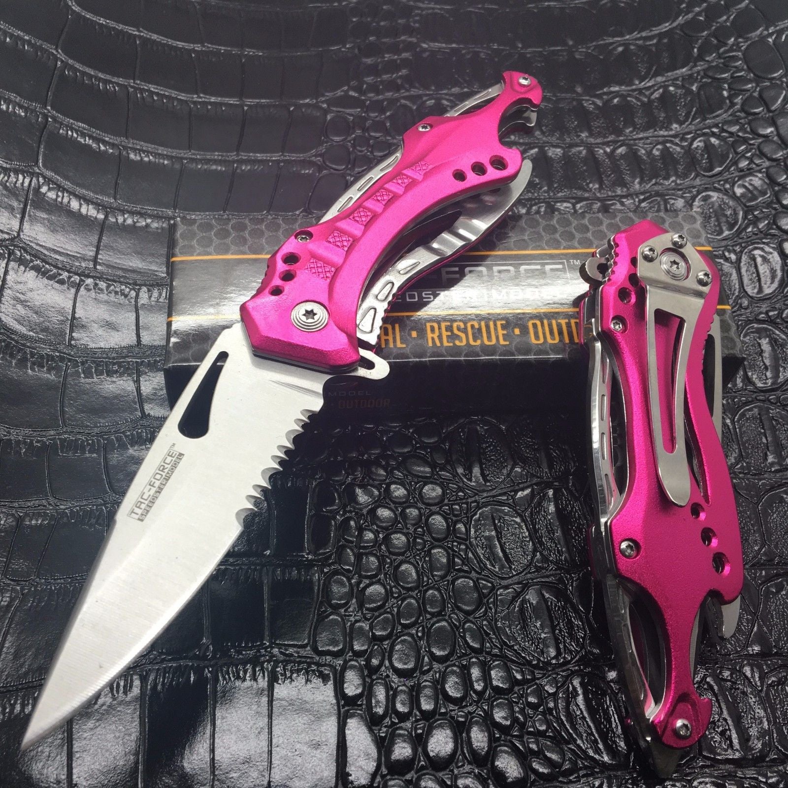 TAC FORCE Assisted Open Folding  Pocket Camping Rescue Blade Pink Knife