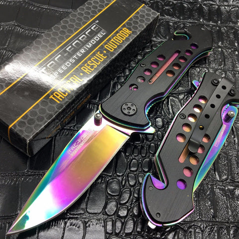Tac Force Speedster Popular Rainbow Blade Rescue Folding Camping Pocket Knife