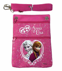 Disney Frozen Pink Elsa Anna Wallet Camera Pouch Bag Purse Shoulder Strap 7.5"