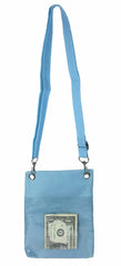 Disney Frozen Blue Elsa Anna Wallet Camera Pouch Bag Purse Shoulder Strap 7.5"