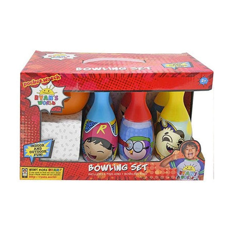 Ryan's World Squarepants Bowling Set Toy Game Kids Birthday Gift Toy 6 Pins &1 Ball