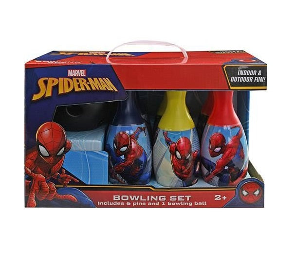 Spiderman Bowling Set Toy Game Kids Birthday Gift Toy 6 Pins &1 Ball
