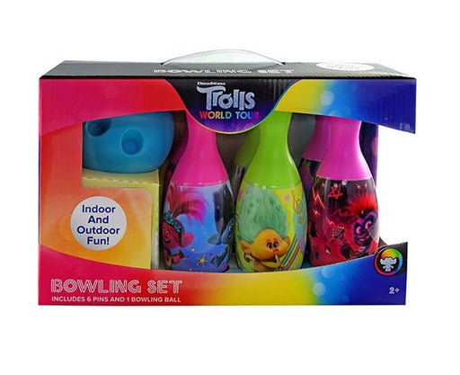 Dreamworks Trolls World Tour Bowling Set Toy Game Kids Birthday Gift Toy 6 Pins &1 Ball