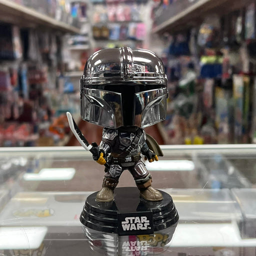 FUNKO POP! Special Edition Metallic The Mandalorian with Darksaber GITD #491