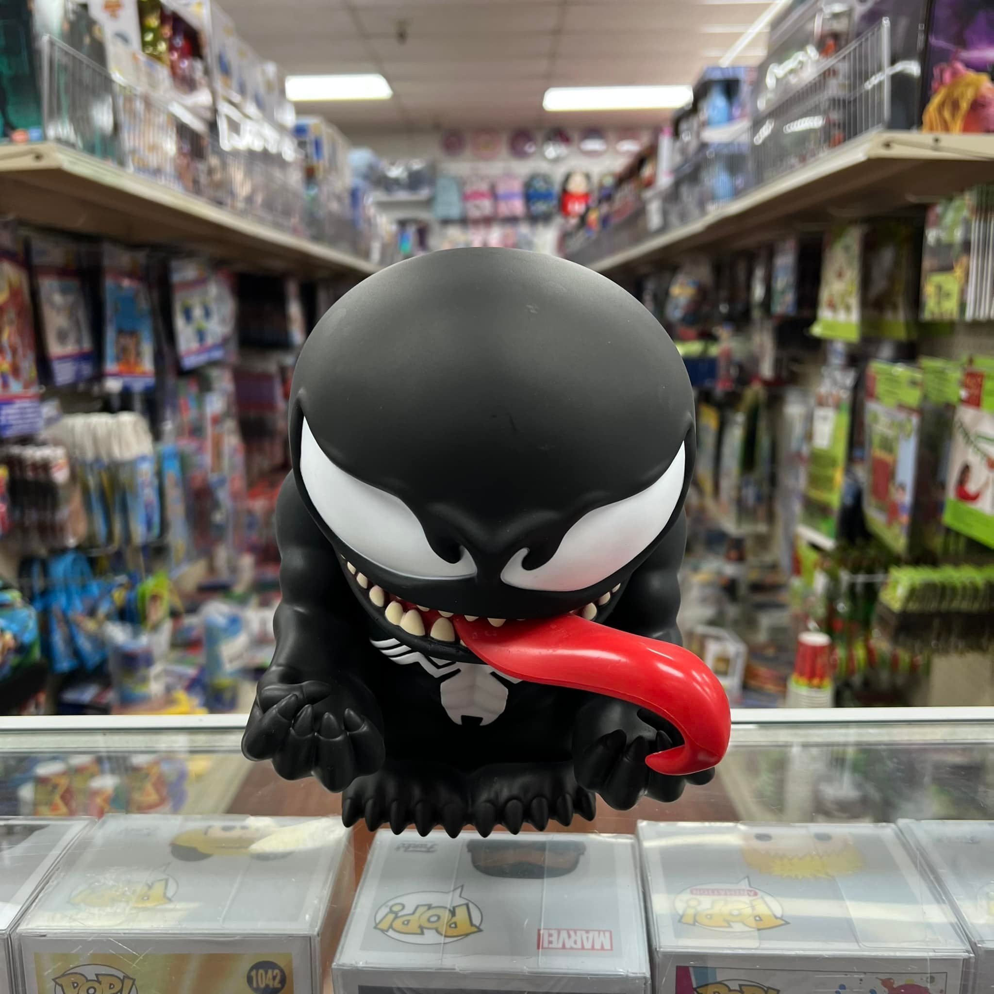 Monogram VENOM Cute PVC Figural Bust Bank for Coins 9"x 7"x 5"