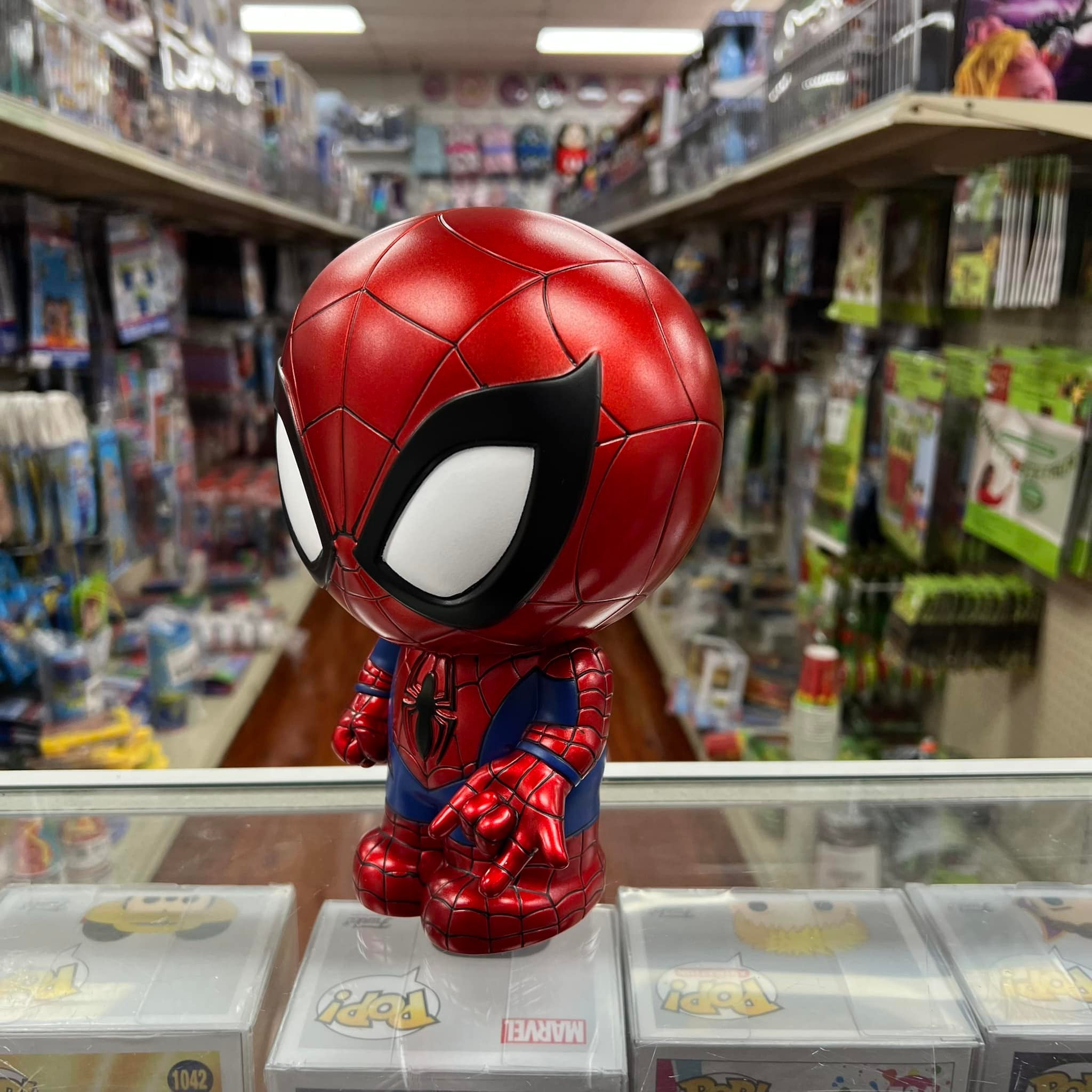 MONOGRAM MARVEL SPIDER-MAN Cute 9" Coin/Bust Bank Christmas Birthday Gift (METALLIC)