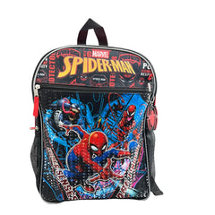 Spider-Man Backpack 4PC Set with Lunch Kit, Key Chain & Carabiner