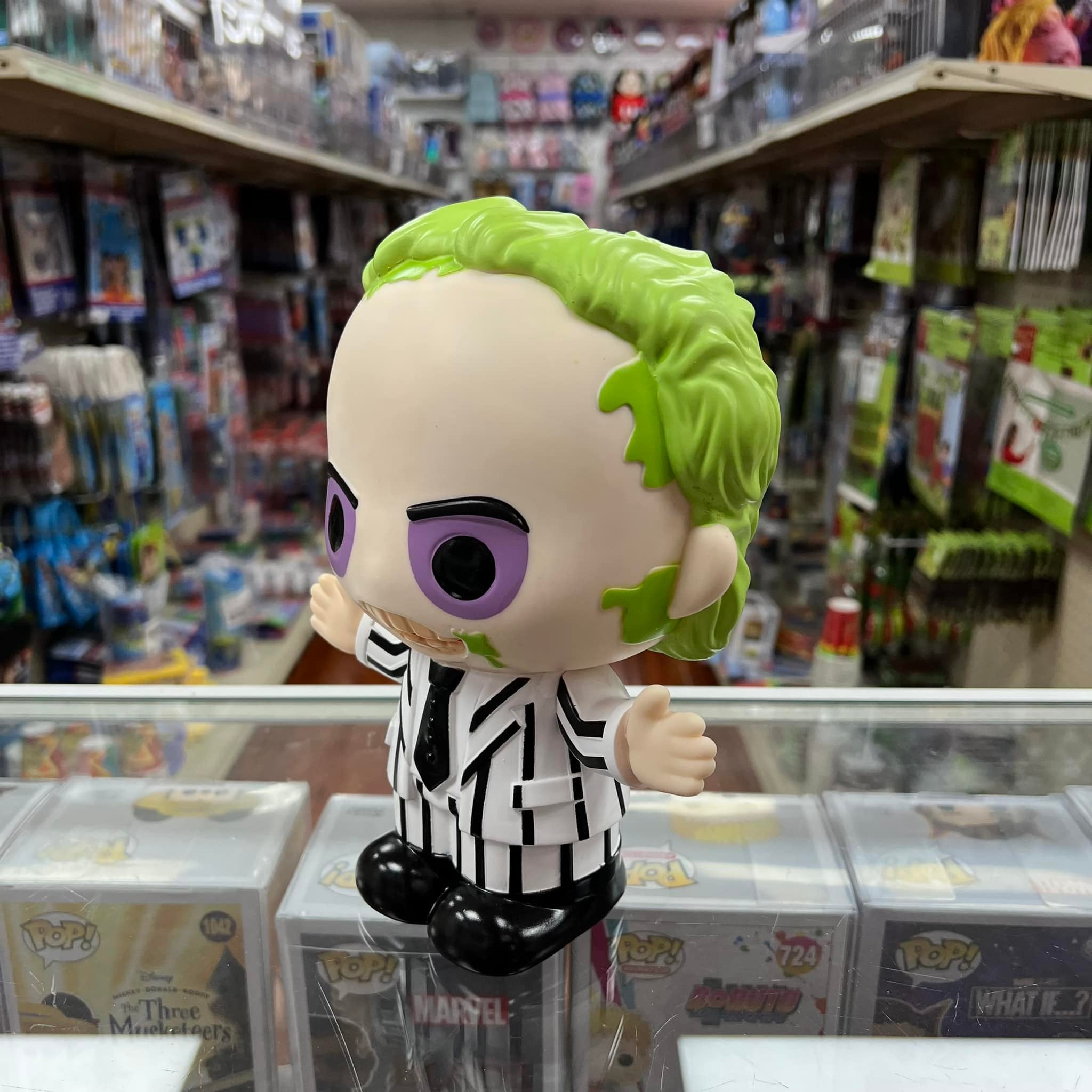 MONOGRAM 9" BEETLE JUICE HALLOWEEN Figural Coin Ban