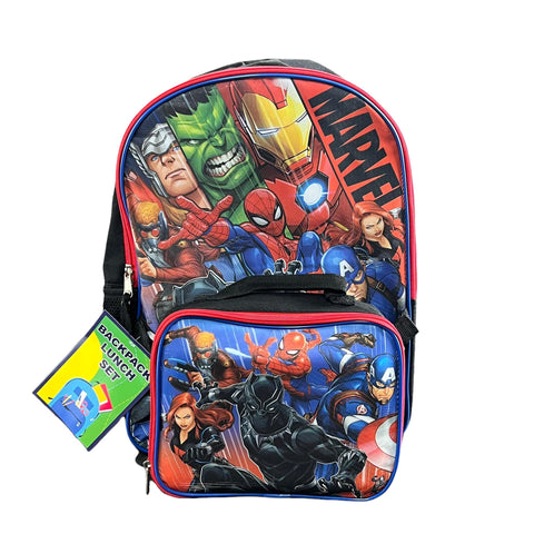 Marvel Avengers Backpack Detachable Insulated Lunch Bag Set