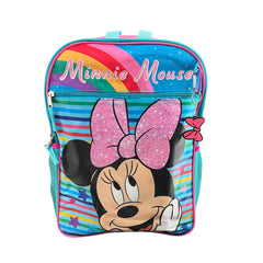 Minnie Mouse Backpack 4PC Set with Lunch Kit, Key Chain & Carabiner