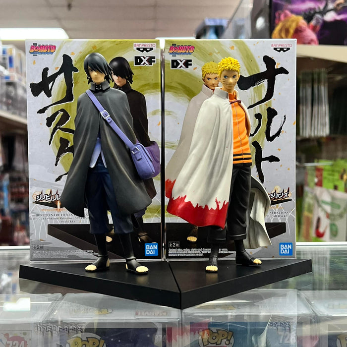 SET OF 2 Boruto: Naruto Next Generations Naruto Uzumaki Shinobi & Sasuke Relations Statue Figure